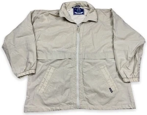Vtg MEMBERS ONLY Vented Anorak BEIGE Coat Hooded Windbreaker Jacket Men's LARGE - Picture 1 of 12