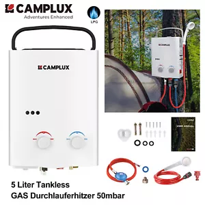CAMPLUX 5L Campingdusche Mobile LPG Propane Durchlauferhitzer im Freien 50 mbar - Bild 1 von 10