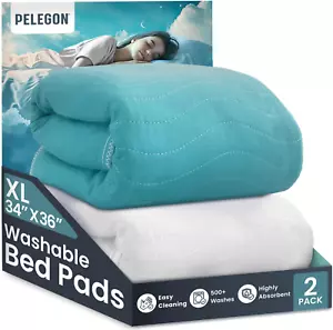 Bed Pads Washable Waterproof 34" X 36" (Pack of 2) - Incontinence Bed Pads for A - Picture 1 of 12