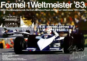 BMW Formula 1 world champion 1983 with Nelson Piquet advertisement print - Picture 1 of 1