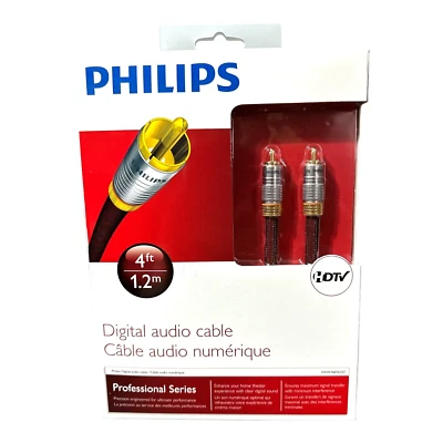 Cable de audio digital Philips HDTV serie profesional 4 pies (1,2 m) SWW1601U/27 nuevo Foto 1 de 4