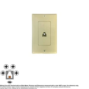 Netzwerk Verkabelung Wandplatte RJ11 6P4C Telefon Telefon Schraube Decora 1 Port 74175B - Bild 1 von 3