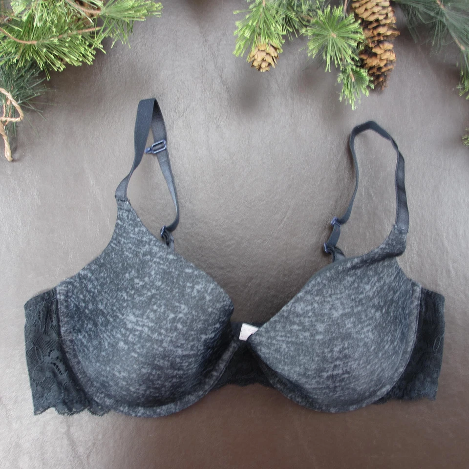 So Bra 36D Gris Con Aros Acolchado Cierre Ajustable Espalda Foto 1 de 4