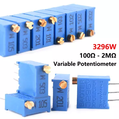 3296W Multiturn Variable Trimmer Preset Resistor Potentiometer Pot 100 - 2M ohm - Bild 1 von 4