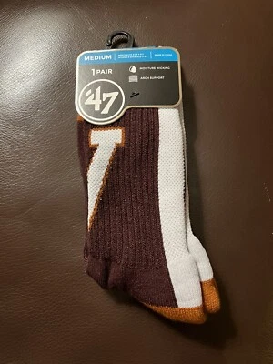 NUEVO CON ETIQUETAS 47 Marca NCAA Virginia Tech Hokies VT Calcetines Crew Talla Mediana Foto 1 de 4