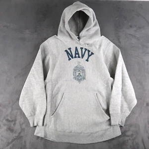 Vintage 80s Navy Naval Academy Hoodie M Medium Made USA Reverse Weave Sweatshirt - Picture 1 of 12