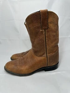 Justin Brown Leather Boots Cowboy Youth 3.5 D Women's 5M #3420Y Made in Mexico - Bild 1 von 10
