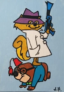 Secret Squirrel Morocco Mole ACEO Artist CARD ORIGINAL HAND PAINTED Signed OOAK - Picture 1 of 1