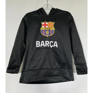 FC Barcelona Barca Fußball Football Pullover schwarz Kapuzenpullover Jugend SMALL - Bild 1 von 7