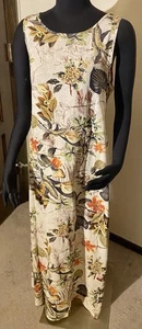 Maxi vestido de sol floral de algodón talla L busto de 40”, 46 caderas, 52” de largo lavado a máquina - Imagen 1 de 8