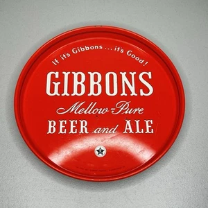 Vintage Gibbons Mellow Pure Beer Ale Metal Beer Tray 12" Wilkes Barre PA Mancave - Picture 1 of 9