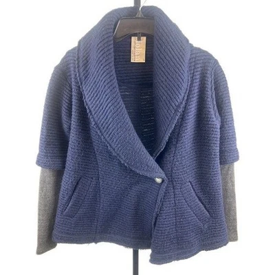 Cárdigan Abrigo Suéter Pequeño Dolan Left Coast Anthropologie Azul Cuello Chal Foto 1 de 4