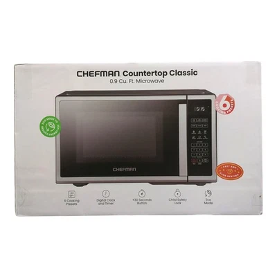 Chefman Digital Countertop Microwave Oven, .9cuft, Stainless Steel, RJ55-SS-9-CK - Image 1 of 2