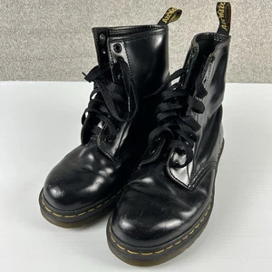 Dr. Martens 1460 Black Leather 8-Eye Combat Boots Mens Size 6 US Lace Up Docs - Picture 1 of 16