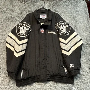 Chaqueta cortavientos bombardero vintage Starter Pro Line Oakland Raiders NFL años 90 talla L - Imagen 1 de 10