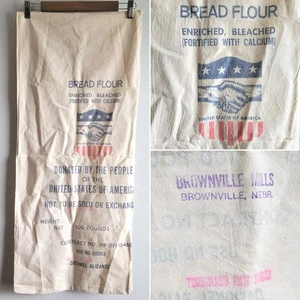 Gegenseitige Sicherheitshilfe USAID Baumwolltuch Brot Mehl Sack Brownville Mills Zucker - Bild 1 von 12