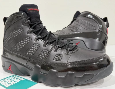 NIKE AIR JORDAN IX 9 RETRO PATENT LEATHER BRED BLACK RED PLAYOFF 302370-014 12 - Image 1 of 4