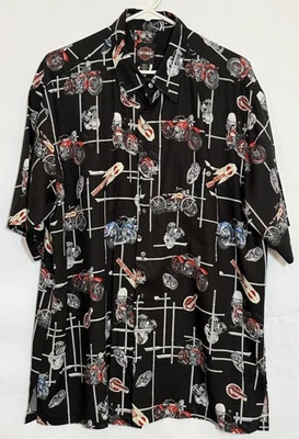 Camisa Hawaiana De Colección Harley-Davidson X Tori Richard S/S Estilos de Bicicleta Para Hombre Grande Foto 1 de 4