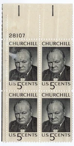 Scott #1264 Winston Churchill Plate Block of 4 Stamps - MNH PC#6 - Picture 1 of 1