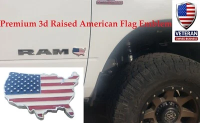 3.25" 3D Bandera Americana Estados Unidos Emblema METAL Camión Pegatina Calcomanía Insignia EE. UU. Foto 1 de 4