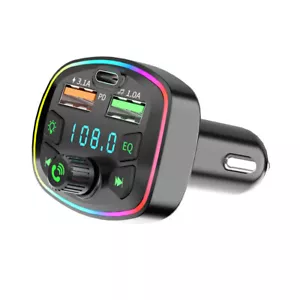 FM Transmitter Auto Bluetooth Kfz Radio Adapter PD +Dual USB Ladegerät für Handy - Bild 1 von 7