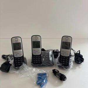 Gigaset A690A Trio 3 Handsets Cordless Home Phone Answer Machine Black & Grey - Zdjęcie 1 z 9