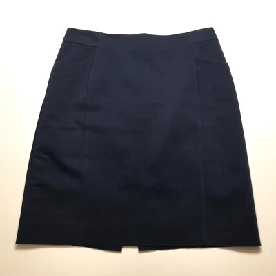 H&M Skirt Womens Size 8 Stretch Pencil Navy Blue Office Career Work w/ Pockets - Image 1 of 4