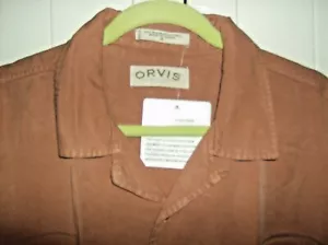 Camicia da campeggio rossa Orvis nuova con etichette sbiadita in fabbrica taglia M/L - Foto 1 di 4