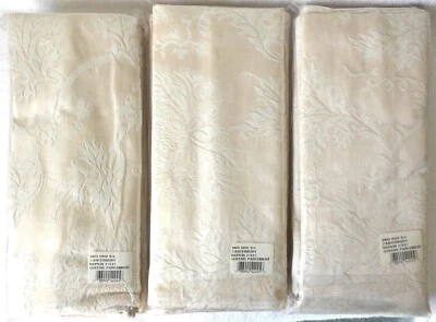 JUEGO DE 12 SERVILLETAS WEDGWOOD CANTERBURY QUEENS PERGAMINO BROCADO BLANCO 21" X 21" ¡NUEVO EN PAQUETE! Foto 1 de 4