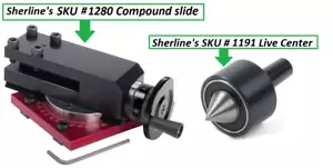Sherline SKU # 1280 Compound Slide (metrisch) und SKU # 1191 Live Center - Bild 1 von 1