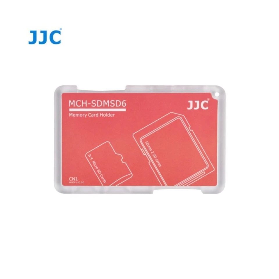 JJC Memory Card Case for 4x MicroSD 2x SD Cards - Red Edition - Mch-sdmsd6