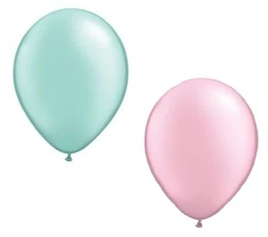 24 Pearl PInk & Mint Green 12" Party Baby Shower Wedding Latex Balloons - Picture 1 of 1