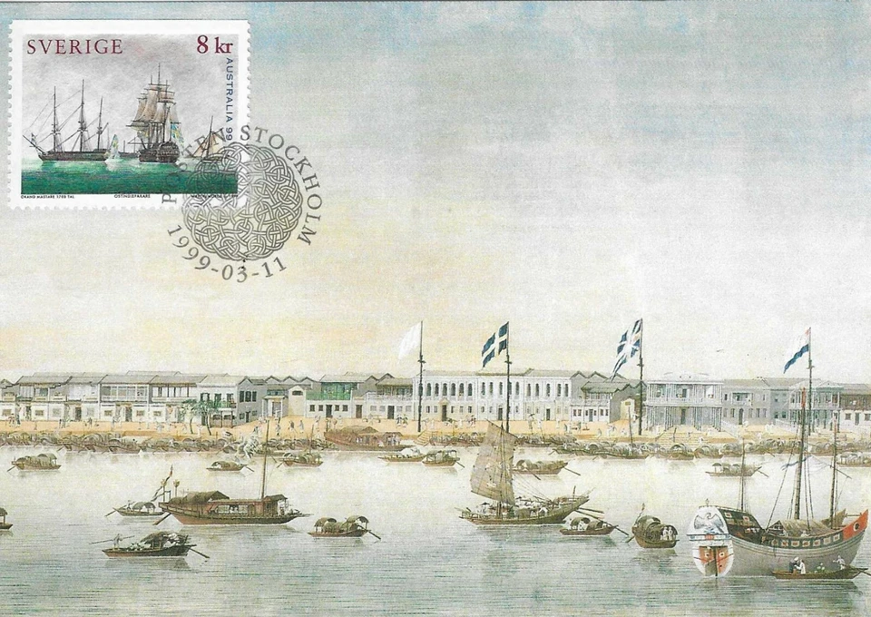 Sailing Ships East Indiaman Habour Maritime Heritage Sweden Mint Maxi FDC 1999 - Image 1 of 1