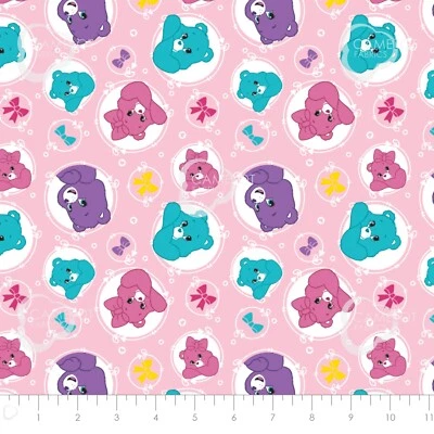 BTY Care Bear Sparkle & Shine - Flechas en tela de algodón rosa por yarda Foto 1 de 2