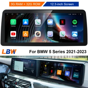 12.3'' Android Passenger Entertainment Carplay Screen For BMW 5 Series 2021-2023 - Picture 1 of 12