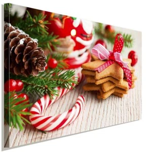 Weihnachten Plätzchen Süßgikeiten Leinwandbild AK Art Wanddeko Wandbild TOP XXL - Bild 1 von 5