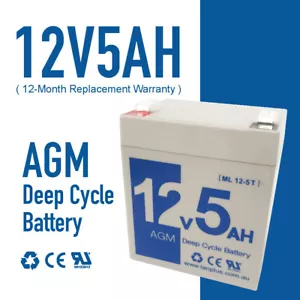 Tpower 12v 5ah SLA AGM Sealed Lead Acid Battery Deep Cycle battery Ebike Scooter - Picture 1 of 4