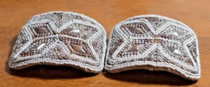 Gorgeous Pair of Antique Cut Steel Beaded Marcasite Shoe Clips - Picture 1 of 5