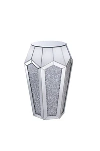 Toulouse Mirrored Side Table Crushed Diamond Sparkle Bedside Table Hallway Stand - Picture 1 of 7