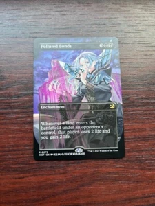 1x ANIME BORDERLESS POLLUTED BONDS - Eldraine - MTG - Magic the Gathering - Picture 1 of 1