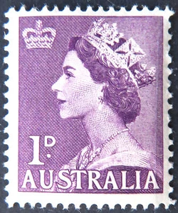1953 Australian Pre Decimal Stamps:Queen Elizabeth II Defin - Single Violet MNH - Picture 1 of 1