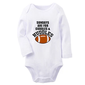Sundays are for Cuddles & Huddles Baby Bodysuits Newborn Rompers Infant Jumpsuit - Picture 1 of 9