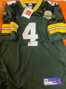 Brett Favre 2007 Reebok Trikot mit Lambeau 50 Jahre Patch, neu mit Etikett. Kostenloser Versand - Bild 1 von 5