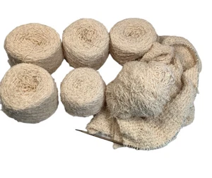 Natürliche Schleife Leinengarn 3,53 Ou/Kugel Menge 5 Kugeln + 1 Kugel und Strickstück - Bild 1 von 4