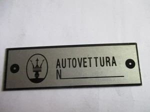 Typenschild Schild S31 Maserati autovettura A6 CGS Sebring mistral - Picture 1 of 1