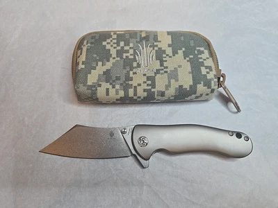 Kizer Zugang Frame Lock Flipper Knife Titanium (3.75" Stonewash) Ki4439A1 & Case - Image 1 of 4
