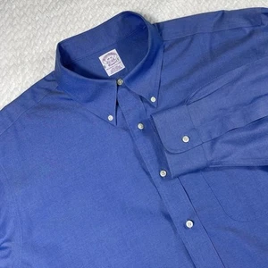 Camicia elegante Brooks Brothers blu vestibilità classica manica lunga taglia 18-35 - Foto 1 di 7