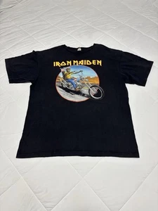 2008 Iron Maiden Band World Tour Promo T-Shirt Size L Somewhere Back in Time - Picture 1 of 7