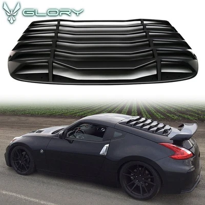 Fits 09-20 Nissan 370Z Coupe Rear Window Louvers Scoop Sun Cover Gloss Black Foto 1 de 4