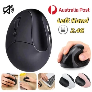 Wireless Left Hand Mouse Game Ergonomic Vertical 2.4G Cordless USB Laptop PC AU - Foto 1 di 19